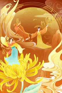 金色描边国潮风节气秋分传统习俗