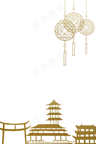 中秋节古建筑月饼