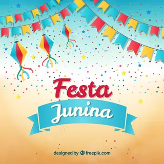 带有花环和五彩纸屑的Festa junina背景 带有花环和五彩纸屑的Festa junina背景