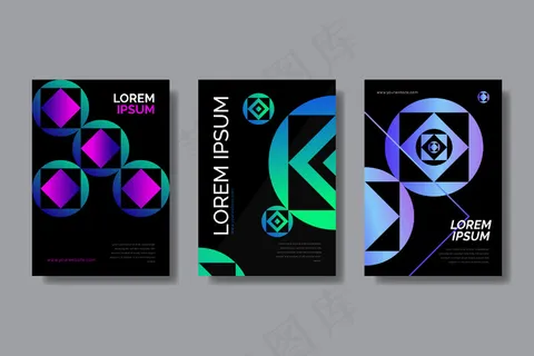 深色壁纸上的几何渐变形状