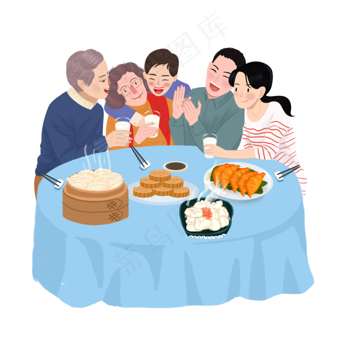 中秋八月十五合家团圆月饼(3500X3500(DPI:300))psd模版下载