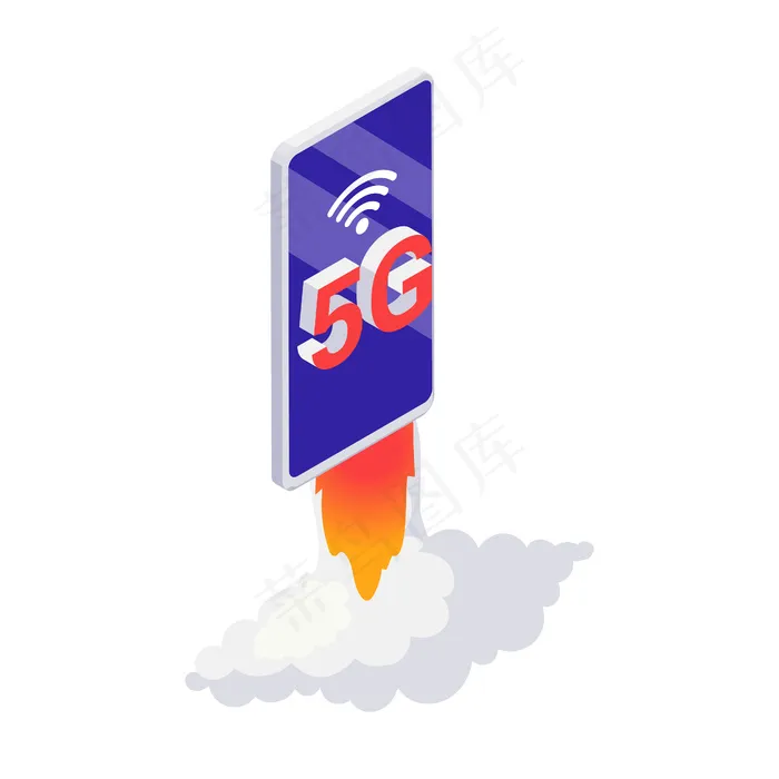高速 5g 互联网概念，智能手机像火箭一样发射 3d 矢量图eps,ai矢量模版下载