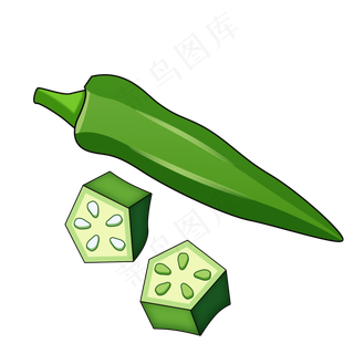 卡通秋葵立秋时令蔬菜