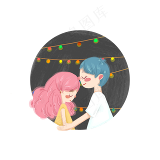 七夕主题情侣约会素材