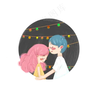 七夕主题情侣约会素材