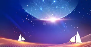 年会科技星球蓝色商务