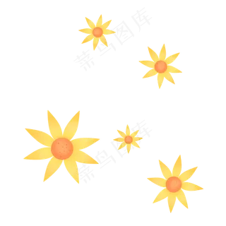 金色秋季卡通向日葵花