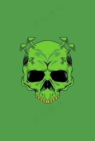 人类头骨与模具矢量图