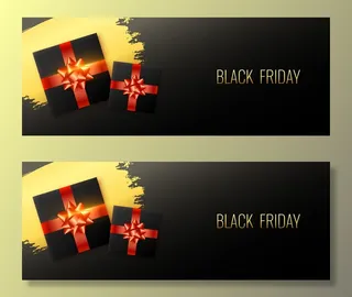 带礼品盒的Stylish黑色星期五销售抽象横幅banner