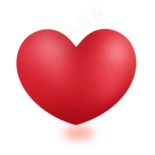 红色鲜艳七夕情人节立体爱心