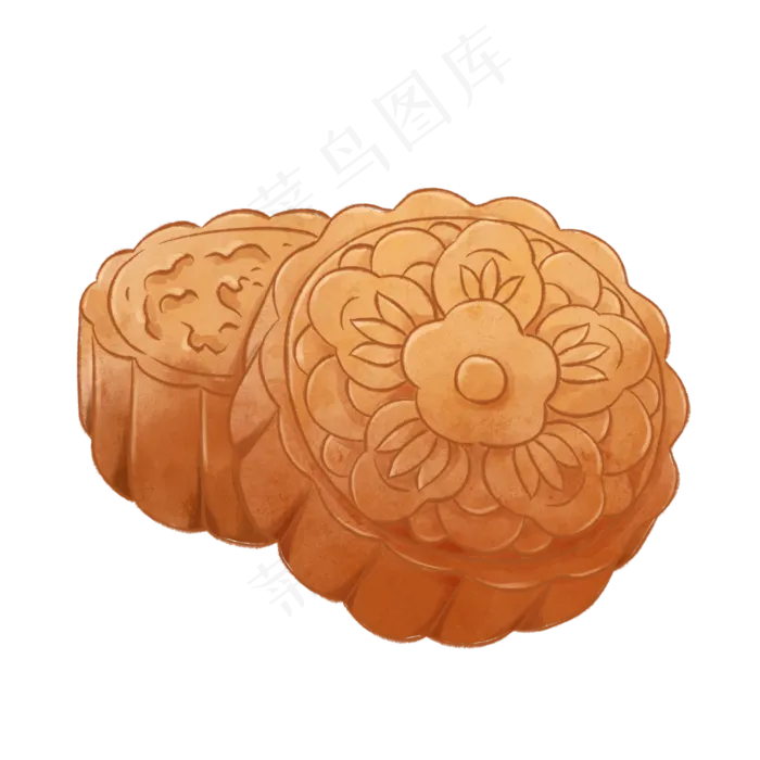 中国风水彩画中秋节月饼(2000X2000(DPI:300))psd模版下载
