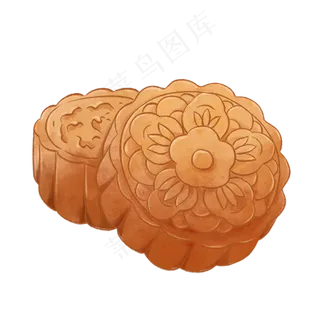 中国风水彩画中秋节月饼