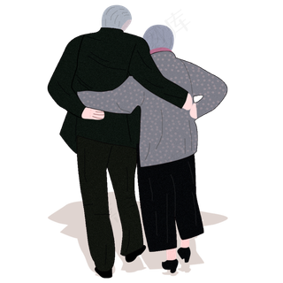 爷爷奶奶相互扶持