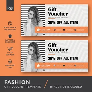 时尚礼品券模板