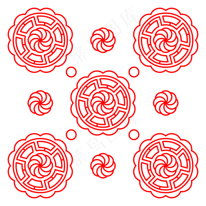 中国风中秋月饼花纹(2000X2000(DPI:299))eps,ai矢量模版下载