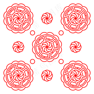 中国风中秋月饼花纹