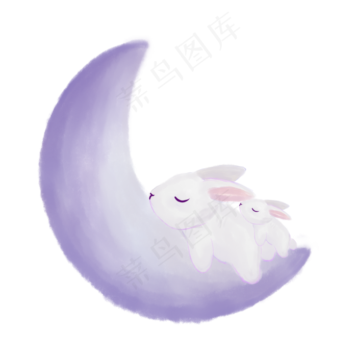 可爱卡通月亮兔图片