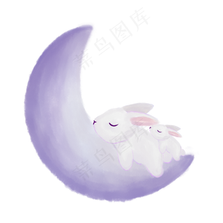 可爱卡通月亮兔图片