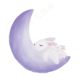 可爱卡通月亮兔图片