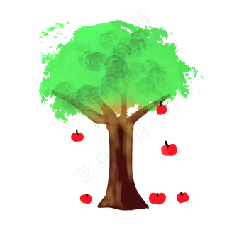 卡通苹果树矢量图下载