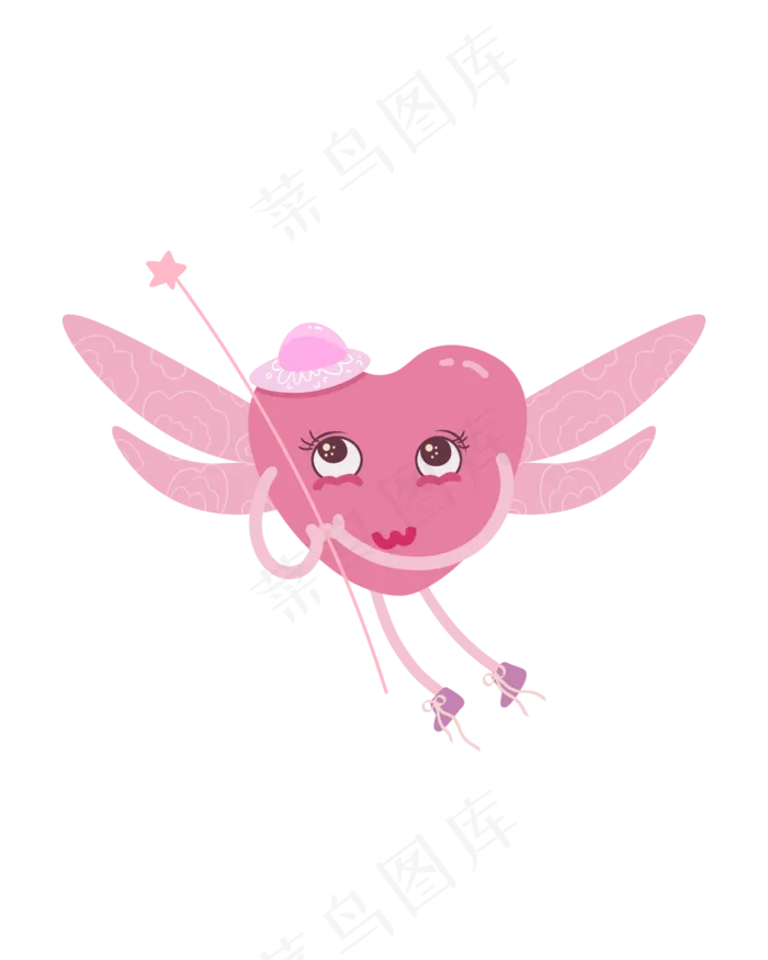 七夕节粉色拟人爱心(2000X2500(DPI:300))psd模版下载