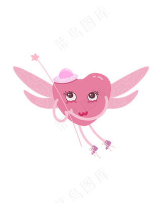 七夕节粉色拟人爱心