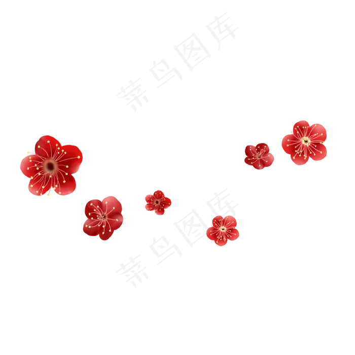 红色梅花花瓣漂浮(2000X2000(DPI:300))psd模版下载