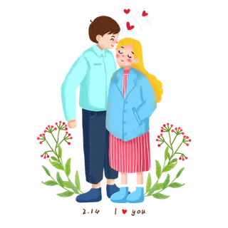 卡通手绘情侣人物