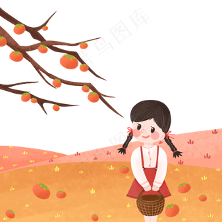 秋分节气卡通可爱PNG元素