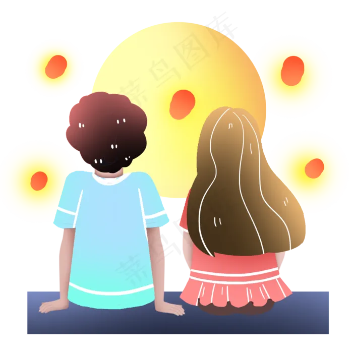 中秋节情侣赏月花灯素材(2000X2000(DPI:300))psd模版下载