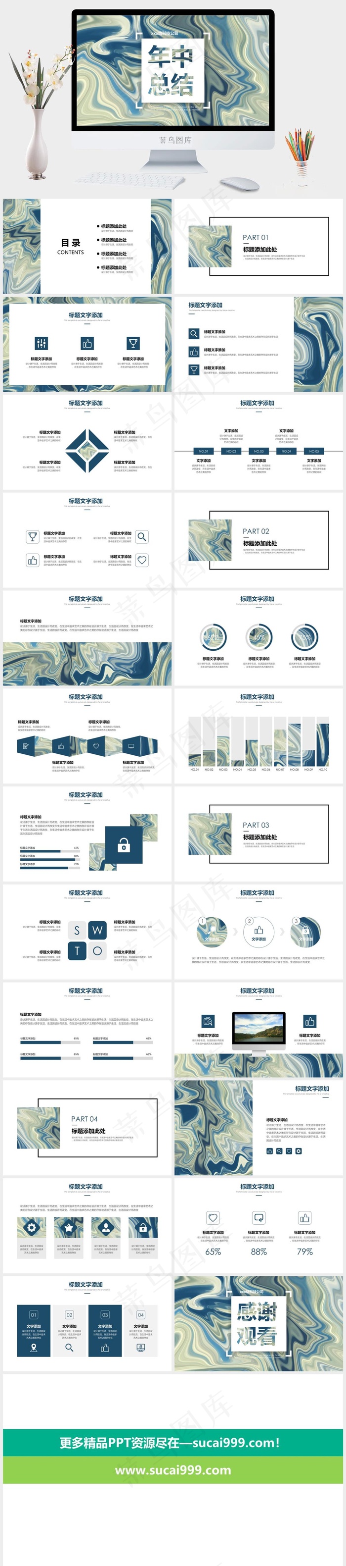 公司
总结
绿色营销PPT模板