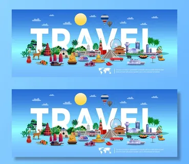 带有度假和观光元素的旅游说明 带有度假和观光元素的旅游说明