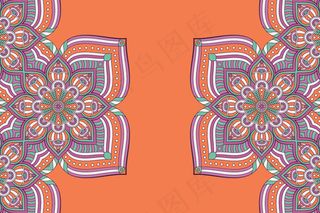 金色矢量豪华装饰曼荼罗设计背景