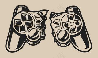 米黄色的坏操纵杆图示