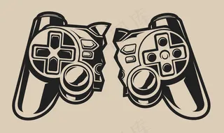 米黄色的坏操纵杆图示