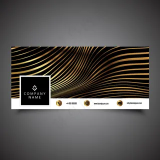 金色条纹设计的社交媒体时间轴封面