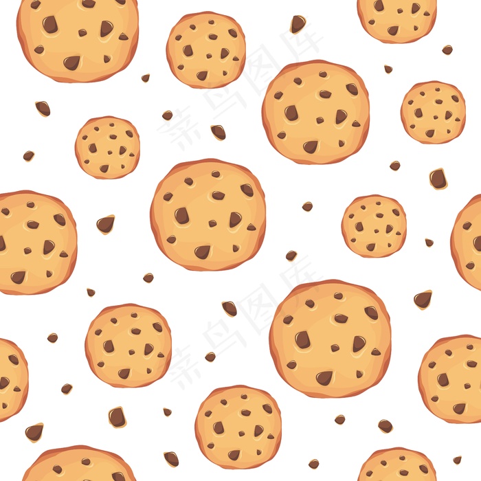 Cookies图案背景eps,ai矢量模版下载