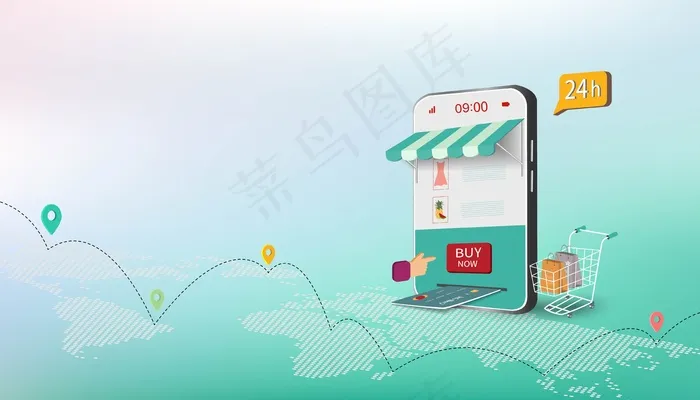 在网站或手机app移动应用程序上在线购物的等距商务概念eps,ai矢量模版下载