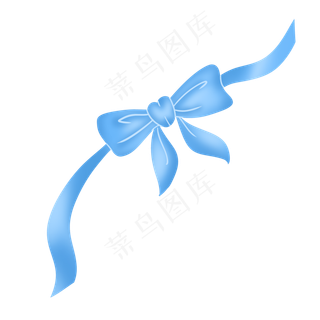 蓝色唯美飘带丝带蝴蝶结彩带