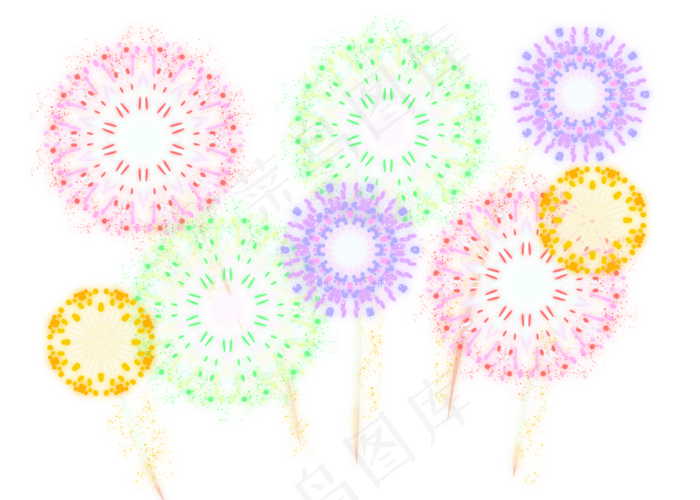 过新年五彩烟花