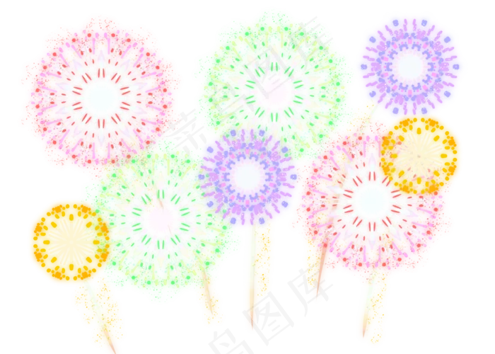 过新年五彩烟花(2800X2000(DPI:300))psd模版下载