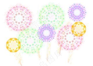 过新年五彩烟花