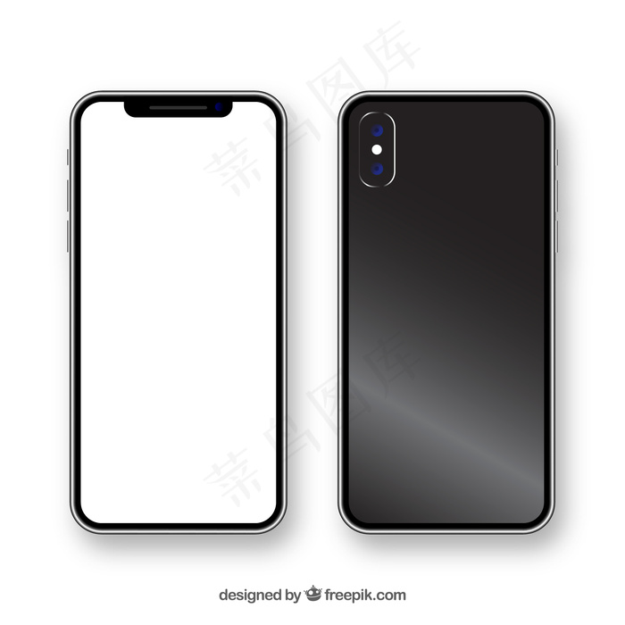 带白色屏幕的逼真iphone xeps,ai矢量模版下载