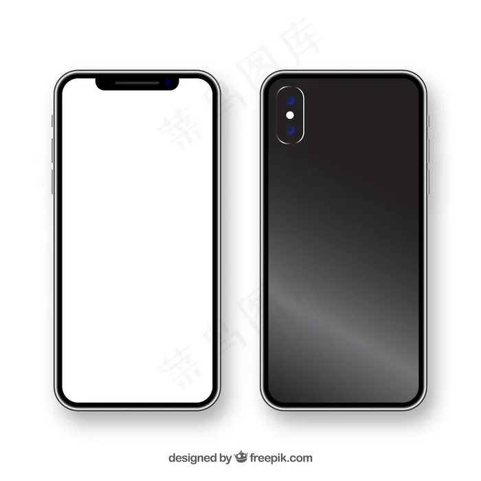 带白色屏幕的逼真iphone xeps,ai矢量模版下载