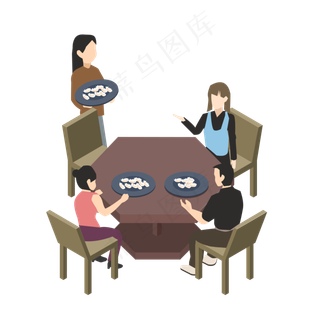 立冬吃饺子2.5D立体场景