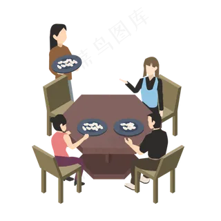 立冬吃饺子2.5D立体场景