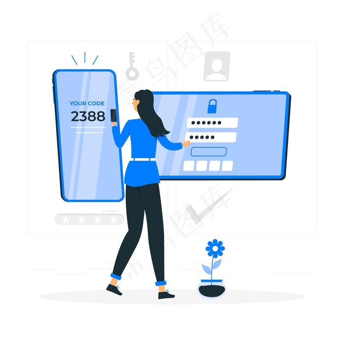 双因素认证概念说明eps,ai矢量模版下载
