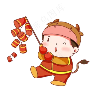 牛年萌牛头套福娃