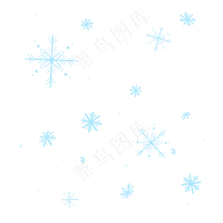 寒冷冬季蓝色漂浮雪花