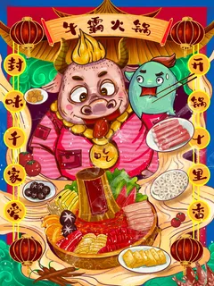 牛年插画 牛年海报 新春海报 牛年插画 牛年海报 新春海报